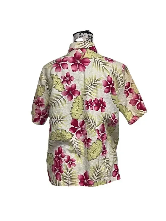 Sunbay Cottons Linen Blend Tropical Floral Hawaiian Shirt Women’s M Beach Resort - Picture 5 of 10